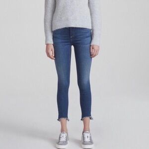 Rag & Bone High Rise Skinny Ankle Fray Hem Jeans